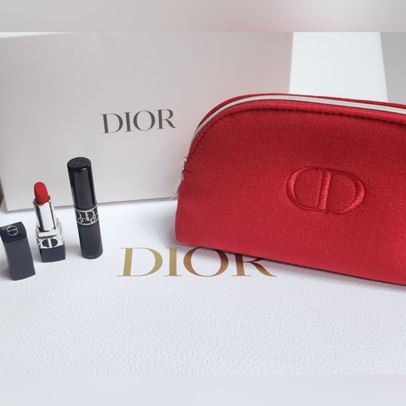 Dior Bags Dior Beauty Pouch With Lipstick And Mascara Set Poshmark